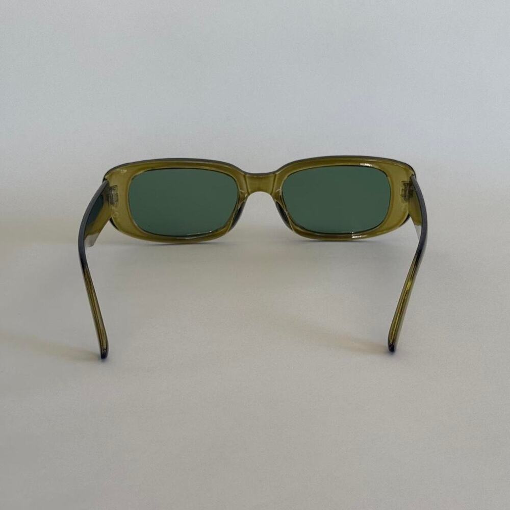 Y2K Green Clout Goggles Rounded Square Sunglasses Unisex Retro UVA UVB - Picture 5 of 8